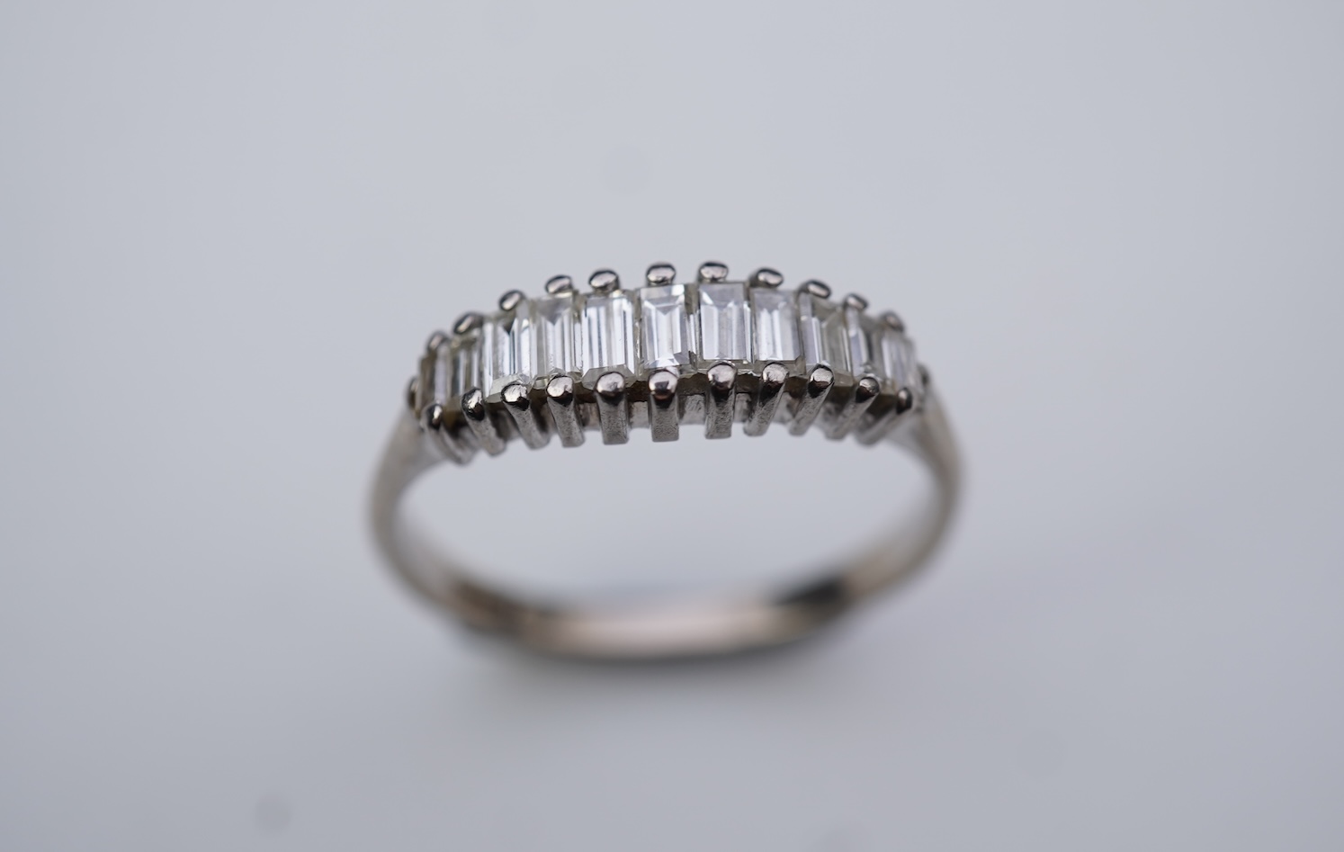 A baguette diamond ring